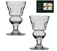 Ensemble de Verres à Absinthe "Pontarlier" de ALANDIA | 2x Verre soufflés à la bouche avec réservoir | Instructions de dégustation incluse