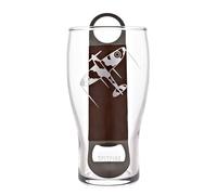 Ensemble de verres à bière et décapsuleur sous licence officielle Royal Air Force RAF - Spitfire - Verre à bière gravé graphique pour bar, cuisine et salle à manger pour homme, histoire et aviation