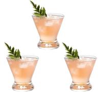 Ensemble De Verres à Martini De 3, Verres à Cocktail en Cristal Soufflés à La Main sans Pied pour Ensemble De Bar Pailles en Verre Verres à Boire Vintage sans Tige, Transparent