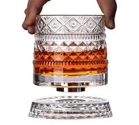 Ensemble de verres à whisky rotatifs, 10,4 x 9,1 cm, tasse à cocktail, article de collection pour bar à domicile, article de collection avec style élégant, cadeau de divertissement avec design moderne