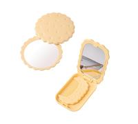 Ensemble de verres de maquillage portables en forme de biscuit rond pliable idéal pour les voyages et le maquillage quotidien à LED