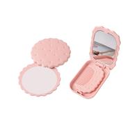 Ensemble De Verres De Maquillage Portables En Forme De Biscuit Verre Princesse Rond Pliable Idéal Pour Les Voyages Et Le Miroir De Beauté Quotidien