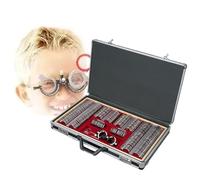 Ensemble de verres d'essai pour un examen de la vue précis, étui en aluminium à monture métallique, outils d'optométrie essentiels avec monture d'essai