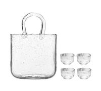 Ensemble de verres | Tasse à thé transparente de 2,34 l | Verres à boire avec 4 petites tasses - Pour brunch, thé de l'après-midi, fête, anniversaire, mariage, cuisine et maison