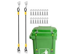 Ensemble de verrous de poubelle en métal - Kit de fixation de poubelle de 48,9 cm, câble de fixation du couvercle, ensemble de boucles d'escalade | Solution de sécurité pour poubelle de jardin