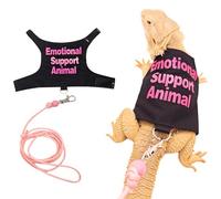 Ensemble de vêtements avec laisse pour petits animaux de compagnie, reptiles, cochon d'Inde, lézard, promenade en plein air, harnais de dressage fait à la main (rose)