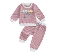 Ensemble De VêTements BéBé Fille 2 PièCes, Ensemble 2 pièces pour Fille en Tricot Doux à Motif Floral 3D Tenue décontractée Confortable pour Nouveau-nés et Tout-Petits