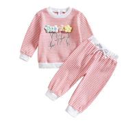 Ensemble De VêTements BéBé Fille 2 PièCes, Ensemble 2 pièces pour Fille en Tricot Doux à Motif Floral 3D Tenue décontractée Confortable pour Nouveau-nés et Tout-Petits