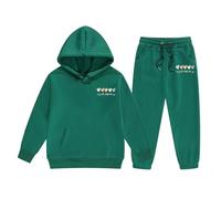 Ensemble De Vêtements Bébé Fille Enfant Polaire Chaud Hiver Sweat A Capuche Printemps Et d'automne Tenue Sport Garçon Mariage Annee 50 Garcon Pyjama (Dark Vert,12-13 Ans)
