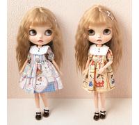 Ensemble de vêtements Blythe : Robe rétro à fleurs, crop top, jupe midi en tulle, jupe courte pour poupées Licca, Azones, Ob22, 2427, Ker, YMY et accessoires Color - 12