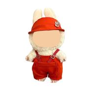 Ensemble de vêtements, compatible avec les poupées (porte-clés monstre 15 cm et 17 cm - macaron/avoir un siège/énergie). Accessoires de vêtements pour 17 cm (Ensemble salopette rouge)