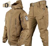 Ensemble De Vêtements De Chasse Camouflage Militaire avec Ceinture Veste Soft-Shell pour Homme Veste Tactique Et Pantalon De Combat Combinaison De Combat Imperméable De L’armée, 004, XXL