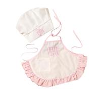 Ensemble de vêtements de cuisine pour nouveau-nés, comprenant un tablier et une casquette en polyester pour les séances photo de nourrissons, vêtements de jeu de rôle doux et sûrs, Costume de cuisine