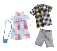 Ensemble de vêtements de mode à Carreaux pour Poupées Barbie Mattel GHX72