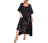 Ensemble de vêtements de nuit sexy 2 pièces pour femme, pyjama long en soie, nuisette en satin, peignoir kimono, longues nuisettes de mariage lot de 2, robe de chambre, chemise de nuit, peignoir léger
