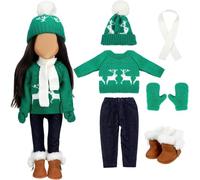 Ensemble de vêtements de poupée avec pull, pantalon, écharpe, gants, chaussures - Accessoires de tenue faciles et sûrs pour poupées de 45,7 cm, cadeau idéal