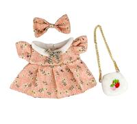 Ensemble de vêtements de poupée de princesse de 20 cm avec sac à chaussures, nœud pour cheveux - Mélangez et assortissez les styles - Stimulez votre créativité et vos histoires, développez (PINK)