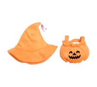 Ensemble de vêtements de poupée pour poupées de 15 à 17 cm, y compris chapeau de magicien noir et haut de citrouille pour jeu d'habillage, accessoires de poupée, facile à porter, costume d'Halloween