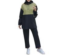Ensemble de vêtements de sport Hijab turc modeste pour femmes musulmanes Survêtement 2 pièces pour confort décontracté (FR/ES, Alpha/lettres, S, M, Taille normale, Taille normale, Noir)