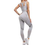 Ensemble de vêtements de sport pour femme sans couture de yoga, 2 pièces, ensemble d'entraînement, soutien-gorge de sport + legging de fitness gym running kit de gym legging push up taille haute et