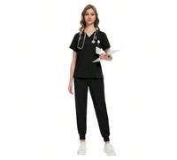 Ensemble de vêtements de travail pour infirmière, uniformes d'hôpital doux, tenue de spa beauté, uniforme de vétérinaire, tenue de travail pour soins dentaires L,M,S,XL,XXLBlocs de couleur,UnicoloreTi