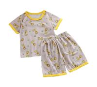 Ensemble De Vêtements Enfant Garcon T-Shirt Manches Courtes et Short Simple 2025 Tenue Sport Court d'été Mignon Hawaïennes décontractée Ensembles Manche Courte Chemise gés 1 7 Ans