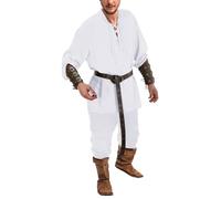 Ensemble de vêtements médiévaux pour homme - Costume de Renaissance - Chemise de pirate médiévale - Pantalon médiéval