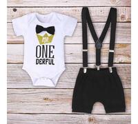 Ensemble De Vêtements Pour Bébés Garçons, Barboteuse À Manches Courtes Avec Bretelles Et Short Pour Nouveau-Né