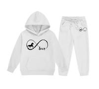 Ensemble de vêtements pour filles, sweat à capuche et pantalon imprimés lettres, tenue confortable et décontractée deux pièces pour tout-petits, vêtements d'hiver pour enfants#M