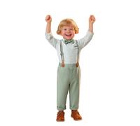 Ensemble de Vêtements pour Petit Garçon Pantalon Chemise et Nœud Ensembles Deux Pièces Formel avec Bretelles pour Garçons, pour une Fête d'Anniversaire et une Séance Photo (Green, 2-3 Years)