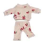 Ensemble de vêtements pour poupées de 28 à 32 cm, chemisier avec cerises et leggings, cadeau pour un enfant, cadeau pour une fille, 100 % coton, vêtements pour poupées