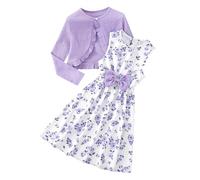 Ensemble de Vêtements Princesse Bébé Fille - Ensemble 2 pièces fille élégant robe florale à volants avec veste courte tenue décontractée pour saisons printemps automne