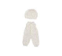 ENSEMBLE de VETEMENTS TRICOTE ecru pour poupées de 40cm