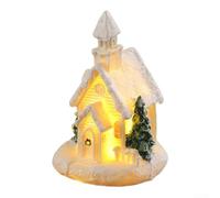 Ensemble de village de Noël à DEL alimenté par piles avec figurines en résine pour créer une atmosphère chaleureuse de vacances sur les tables d'entrée, cheminées (302 et D)