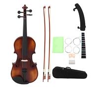 Ensemble de violon 4/4, bois mat, couleur antique, kit complet d'instrument à cordes - Taille standard, épicéa et matériaux en ébène de qualité supérieure - Idéal pour les débutants et les amateurs de