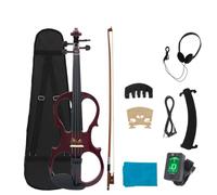 Ensemble De Violon Électrique Taille 4/4 Violon Professionnel | Plateau en érable pour pratique professionnelle(Burgundy Set)