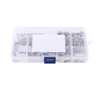 Ensemble de vis sans tête, 240 pièces M3/M4/M5/M6/M8 Kit d'assortiment de vis Ensemble de douilles hexagonales Acier inoxydable avec clés hexagonales dans une boîte transparente 12 tailles courantes