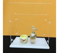 Ensemble de Vitrine Acrylique Transparent, Base épaissie, Porte Ouverte sur Le Dessus, Fermoir en l Solide, Armoire à Poussière (Blanc, 30x15x25cm/12X6X10in)