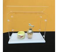 Ensemble de Vitrine Acrylique Transparent, Base épaissie, Porte Ouverte sur Le Dessus, Fermoir en l Solide, Armoire à Poussière (Blanc, 30x20x20cm/12x8x8in)