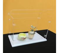 Ensemble de Vitrine Acrylique Transparent, Base épaissie, Porte Ouverte sur Le Dessus, Fermoir en l Solide, Armoire à Poussière (Blanc, 40x20x30cm/16x8x12in)