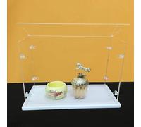 Ensemble de Vitrine Acrylique Transparent, Base épaissie, Porte Ouverte sur Le Dessus, Fermoir en l Solide, Armoire à Poussière (Blanc, 55x33x30cm/22x13x12in)