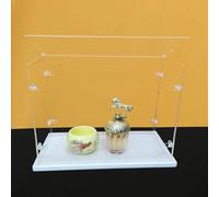 Ensemble de Vitrine Acrylique Transparent, Base épaissie, Porte Ouverte sur Le Dessus, Fermoir en l Solide, Armoire à Poussière (Blanc, 45x30x30cm/18x12x12in)