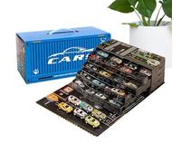 Ensemble De Voitures À Tirer - 48 Mini Véhicules De Course | Jouet De Camion De Conteneur De Stockage De Voitures Alimentées Par Friction Mentale, Jouets Moulés Sous Pression Pour , Maison, Éco