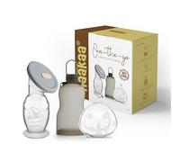 Ensemble de voyage Haakaa 150 ML Tire-lait Manuel de 2. Génération et tasse de lait en silicone - coccinelle 75 ml, couvercle et sac en silicone pour le stockage du lait maternel 260 ml