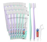 Ensemble de voyage pour brosse à dents et dentifrice jetables, livré avec des cure-dents, emballés individuellement, 2 couleurs, convient pour hôtel, maison, voyage (PACK-30)