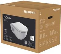 Ensemble de WC Duravit D-Code suspendu, à fond creux, Rimless, siège de WC inclus, blanc brillant, 45140900A1