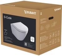 Ensemble de WC Duravit D-Code suspendu, Durafix, Rimless, siège de WC inclus, blanc brillant, 49030900B2