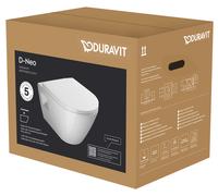 Duravit Ensemble WC D-Neo wall washdown 45780900A1, siège, fixation Durafix, sans rebord, blanc