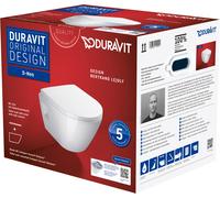 Duravit WC mural D‑Neo 45870900A1 sans rebord avec siège blanc