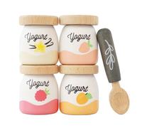 Le Toy Van Pack de 4 Yaourts de dinette Beige G
